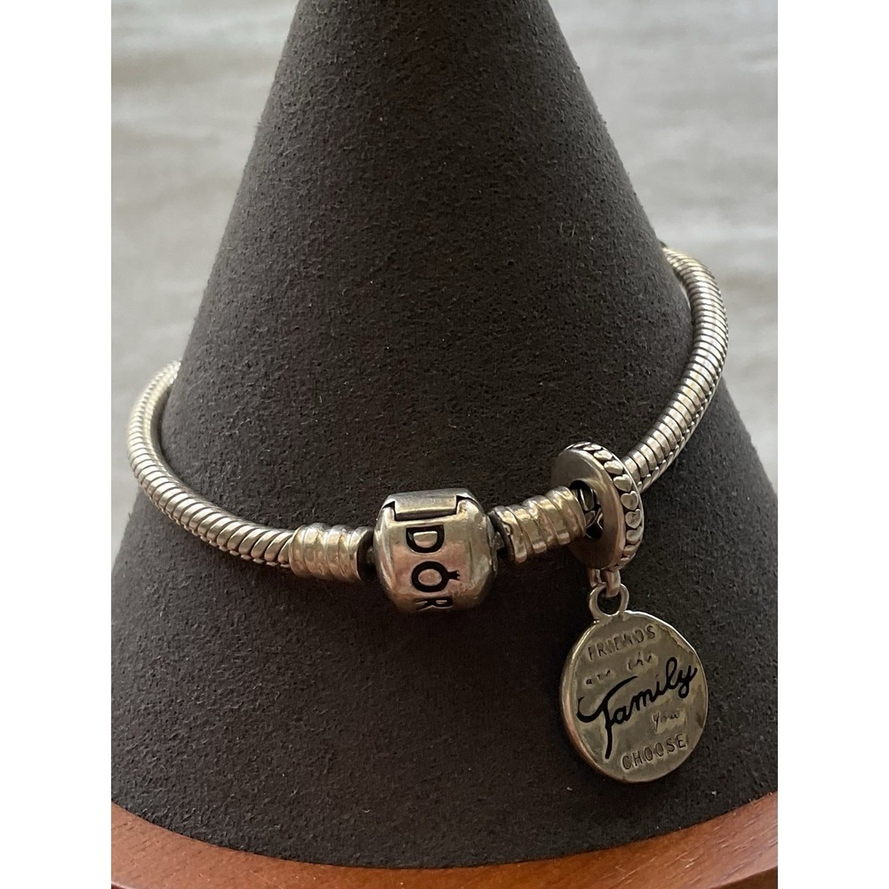 Pandora ALE 925 Sterling Silver Bracelet With Friends Family Charm